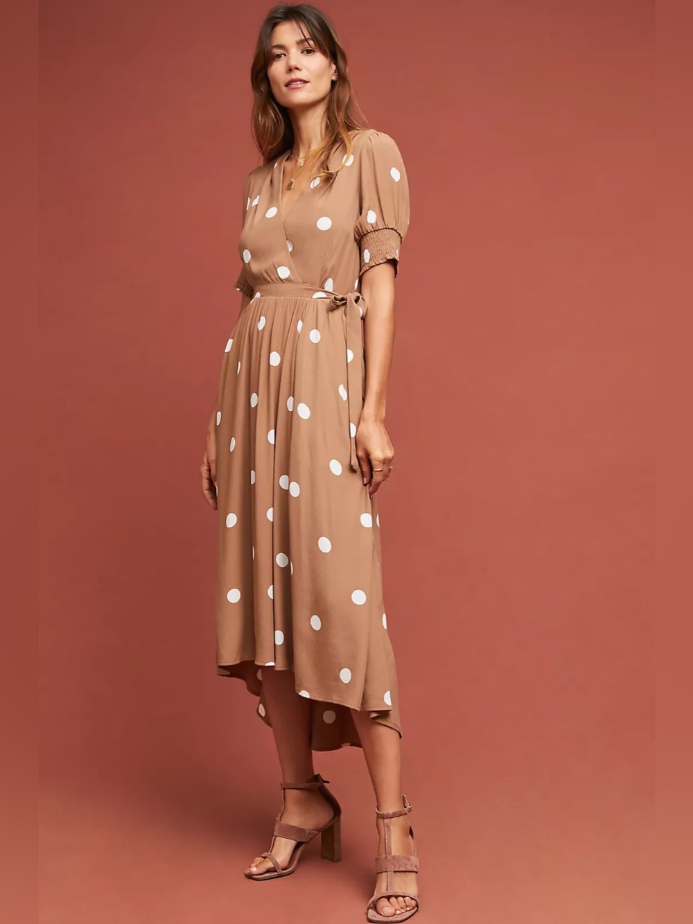NWT Maeve by Anthropologie Bernice Polka Dot Wrap Dress Midi Size 6 Retails $168